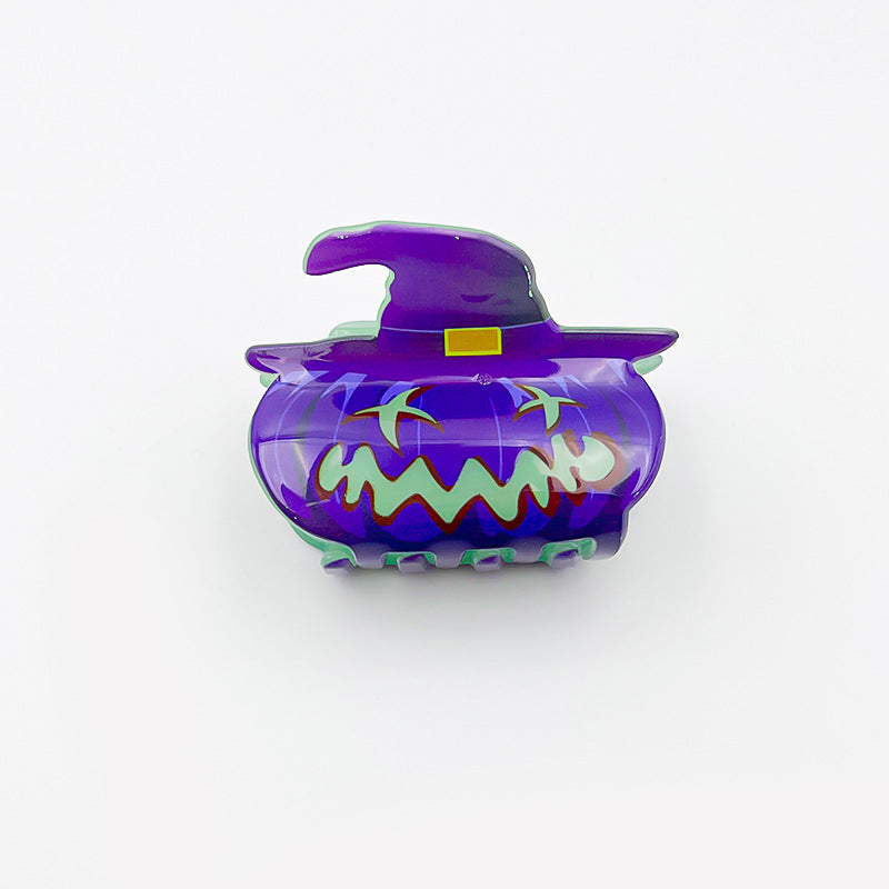 Wholesale Halloween Glow in The Dark Pumpkin Bat Ghost Horror Claw Clip